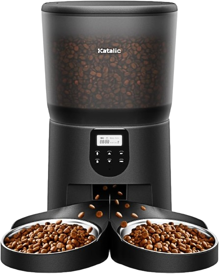 Katalic 6L/25.4cup Double Automatic Cat Food Dispenser